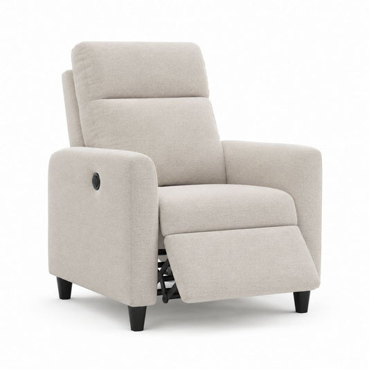 Poltrona reclinabile elettrica beige in poliestere 86 x 93 x 102 cm